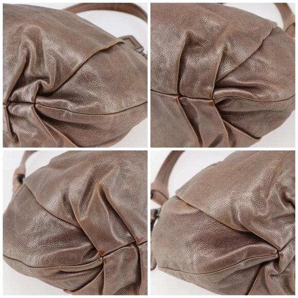 PRADA Shoulder Bag Leather Beige Silver Auth - Picture 15 of 15